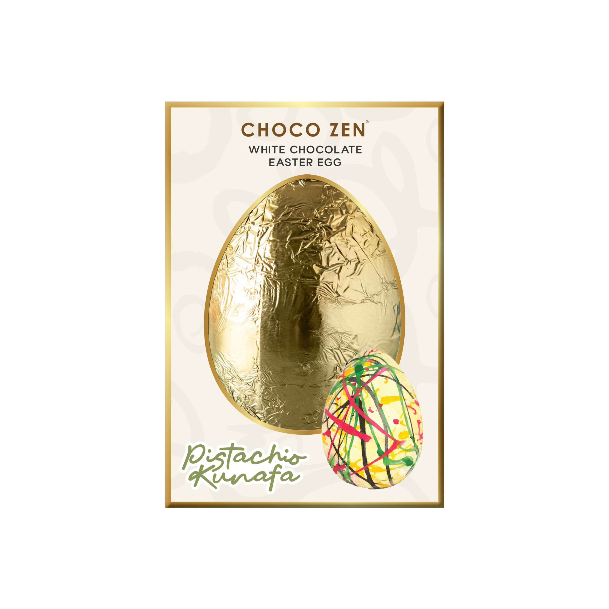 Choco Zen Dubai Chocolate Pistachio Kunafa White Easter Egg 260g