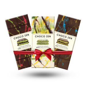 Premium Pistachio Kunafa Bundle Flavors (Milk Chocolate, Dark Chocolate, White Chocolate/ 190g)